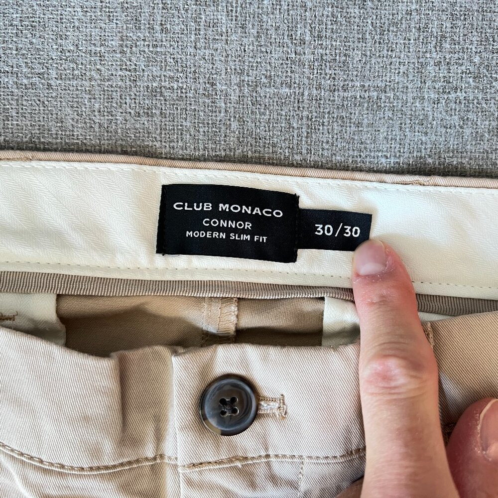 Club Monaco Connor Chino, 30x30, Tan - Picture 3 of 3